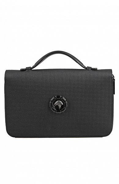 Борсетка с короткой ручкой из кожи с тисненым паттерном Asia