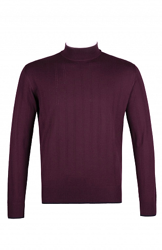 Джемпер с воротником-стойкой из шерстяного трикотажа