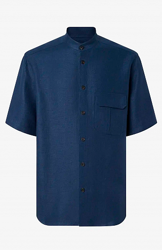 Льняная рубашка свободного кроя