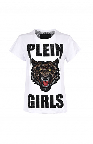 Футболка аппликациями из стразов