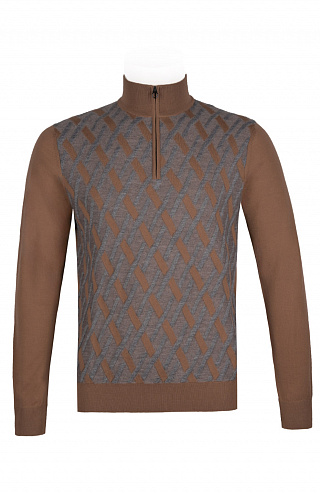Трикотажный свитер на молнии из смеси шерсти, кашемира и шёлка