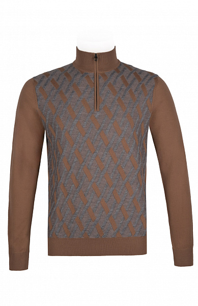 Трикотажный свитер на молнии из смеси шерсти, кашемира и шёлка