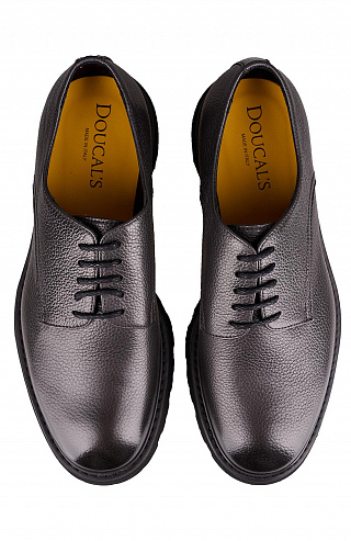 Дерби из текстурированной кожи