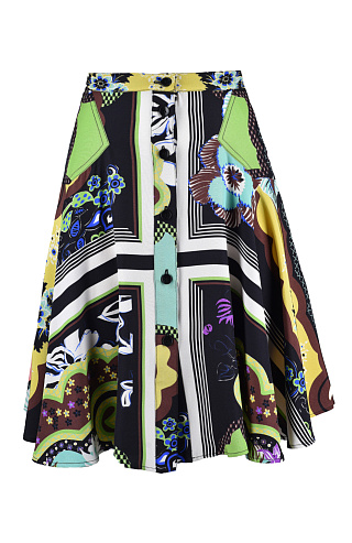 Шёлковая юбка с пуговицами