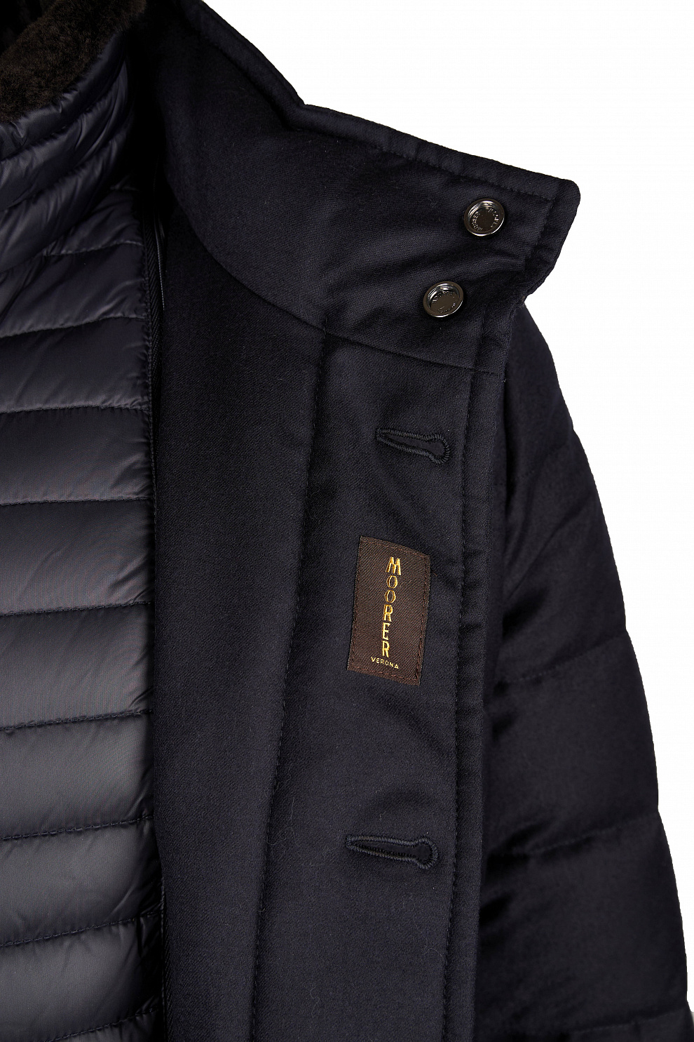 Стёганый пуховик из шерсти и кашемира