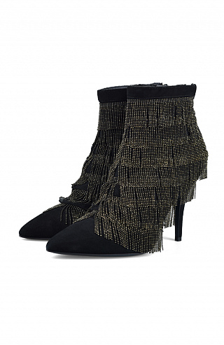 Ботильоны из замши с металлическим декором