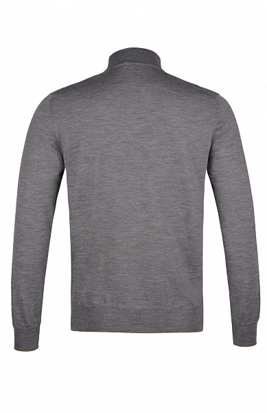 Трикотажный джемпер с воротом-стойкой из смеси шерсти, шёлка и кашемира