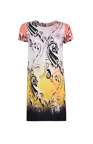 Шёлковое платье прямого кроя с принтом