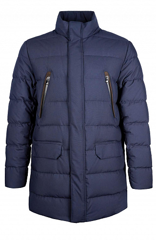 Пуховик с воротником-стойкой