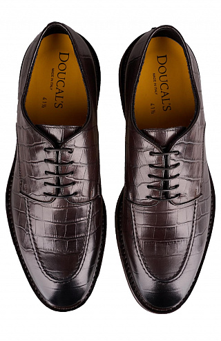 Дерби из текстурированной кожи с подкладкой из шерсти