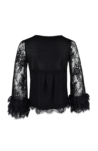 Трикотажная кофта со вставками из кружева