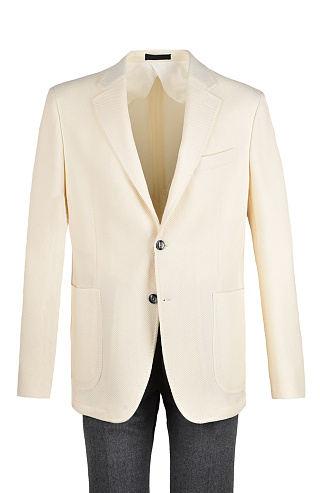 Однобортный пиджак из смеси шерсти и хлопка