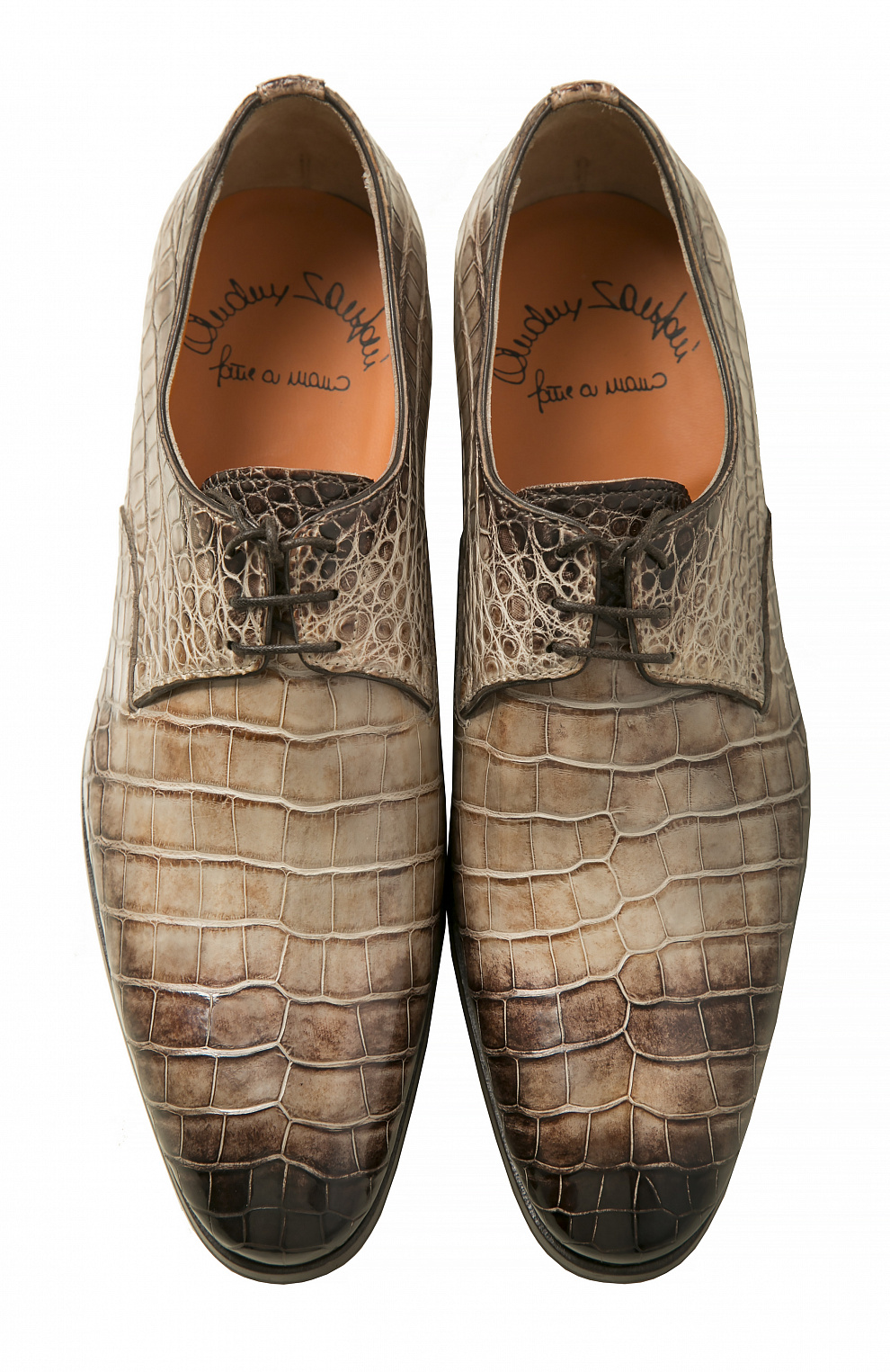 Классические дерби из кожи крокодила