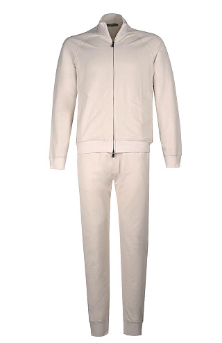 Спортивный костюм из эластичного хлопка и нейлона сливочного цвета