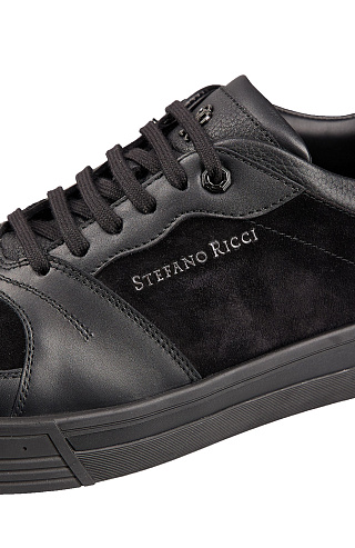 Комбинированные кеды из гладкой кожи и замши