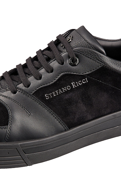 Комбинированные кеды из гладкой кожи и замши