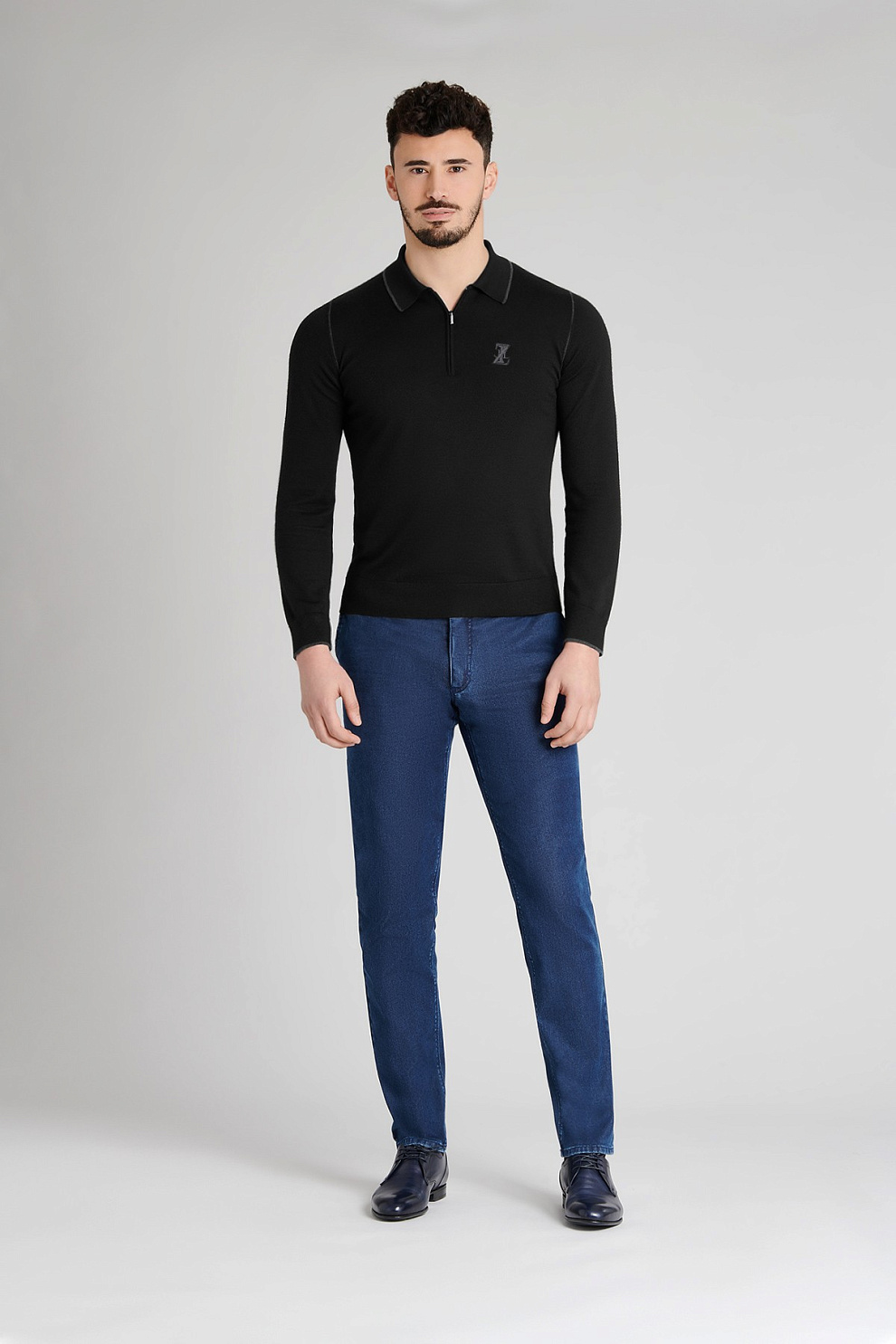 Поло из смеси кашемира и шёлка