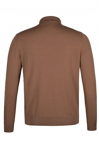 Трикотажное поло на молнии из смеси шерсти, кашемира и шёлка