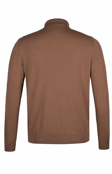 Трикотажное поло на молнии из смеси шерсти, кашемира и шёлка