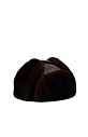 Кожаная шапка-ушанка с меховой отделкой